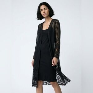 Women's Lace Long Sleeve Cover - Black